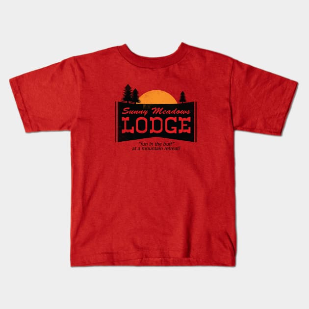 Sunny Meadows Lodge Kids T-Shirt by kevko76